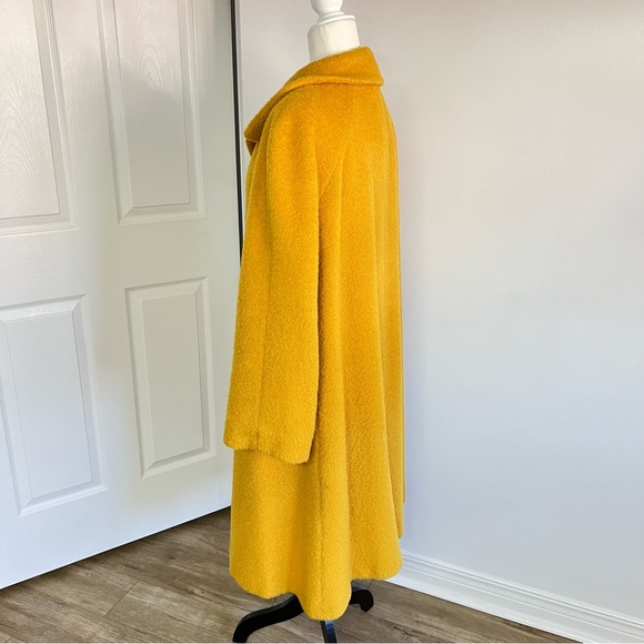 Set of 3 yellow:retro-50’s swing mohair-wool mix coat w/scarf & flip mitts - Picture 4 of 16